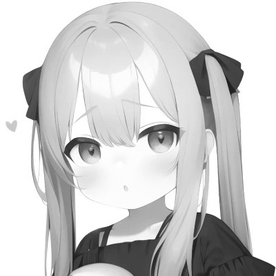 女生头像动漫黑白优质