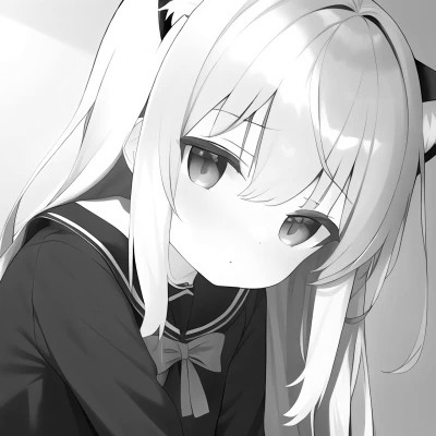 女生头像动漫黑白优质