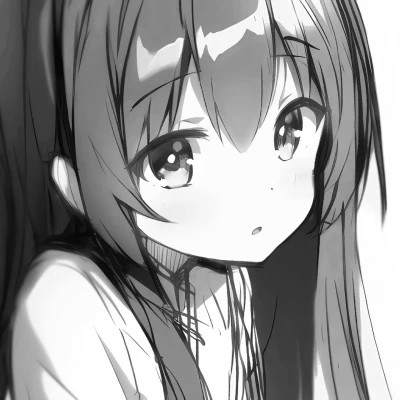 女生头像动漫黑白优质