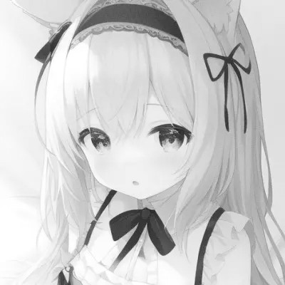 女生头像动漫黑白优质