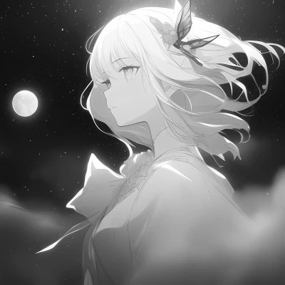 微信头像黑白漫画女生可爱图片