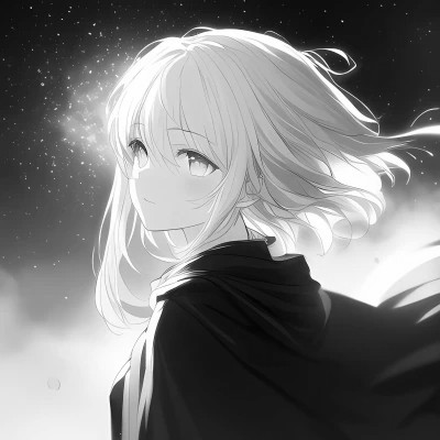 微信头像黑白漫画女生可爱图片