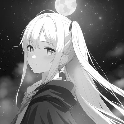 微信头像黑白漫画女生可爱图片