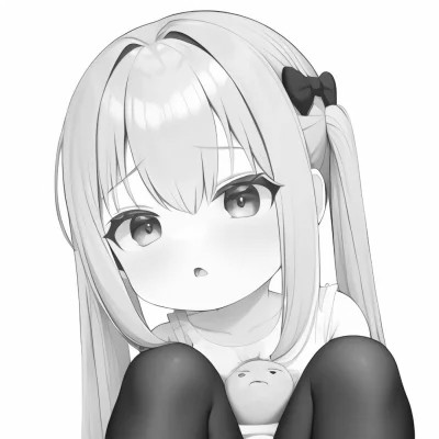 微信头像黑白漫画女生可爱图片