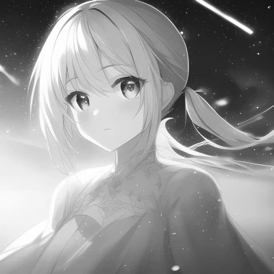 微信头像黑白漫画女生可爱图片