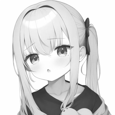 微信头像黑白漫画女生可爱图片