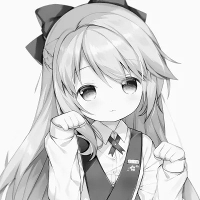 微信头像黑白漫画女生可爱图片