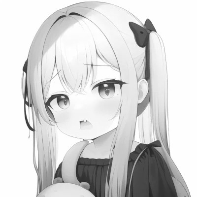 微信头像黑白漫画女生可爱图片