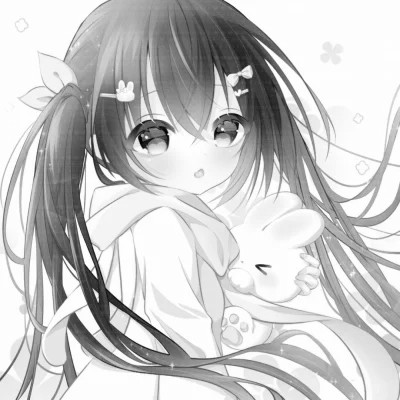 微信头像黑白漫画女生可爱图片