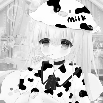微信头像黑白漫画女生可爱图片