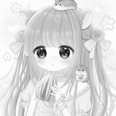 微信头像黑白漫画女生可爱图片