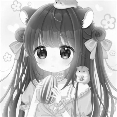 微信头像黑白漫画女生可爱图片