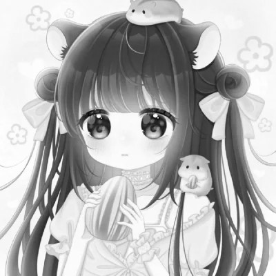 微信头像黑白漫画女生可爱图片