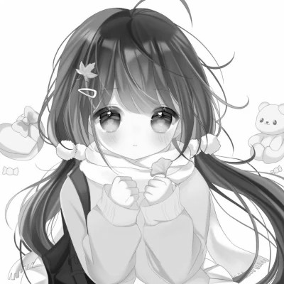 微信头像黑白漫画女生可爱图片