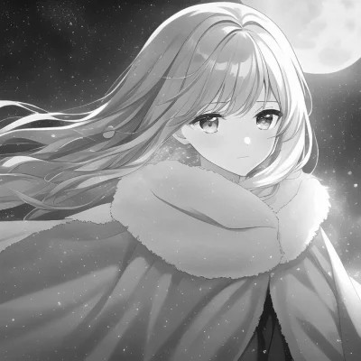 微信头像黑白漫画女生可爱图片
