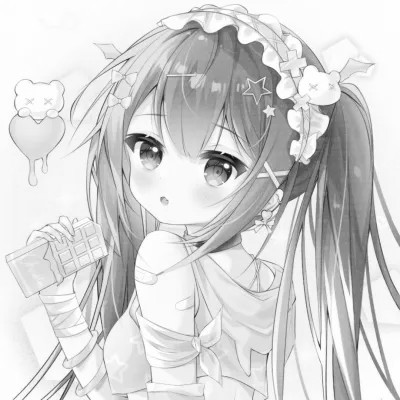 微信头像黑白漫画女生可爱图片