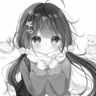 微信头像黑白漫画女生可爱图片