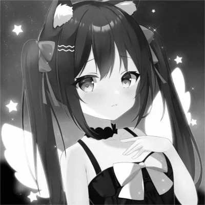 微信头像黑白漫画女生可爱图片