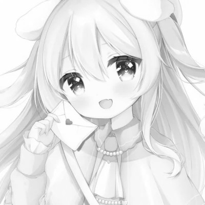微信头像黑白漫画女生可爱图片