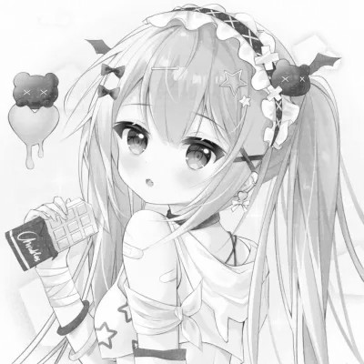 微信头像黑白漫画女生可爱图片