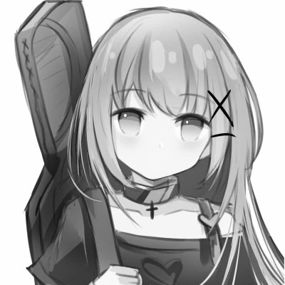 微信头像黑白漫画女生可爱图片