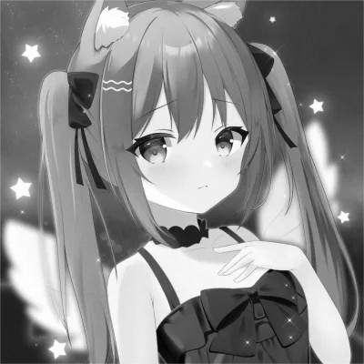 微信头像黑白漫画女生可爱图片
