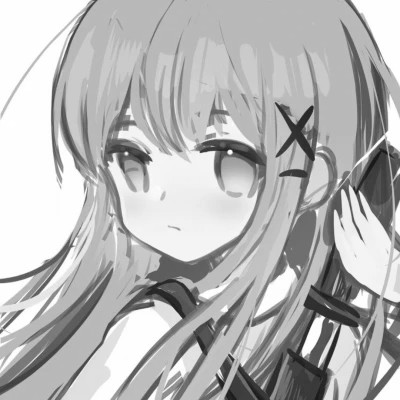 微信头像黑白漫画女生可爱图片