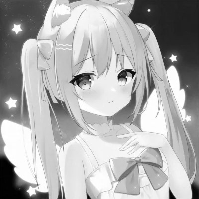 微信头像黑白漫画女生可爱图片