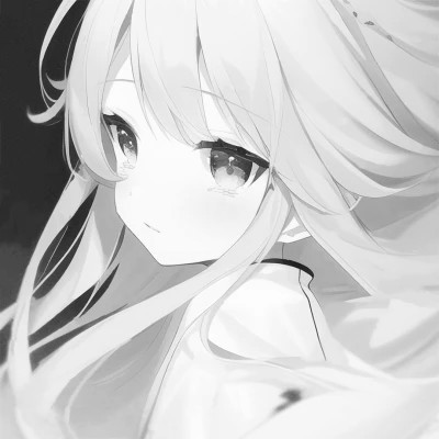 微信头像黑白漫画女生可爱图片