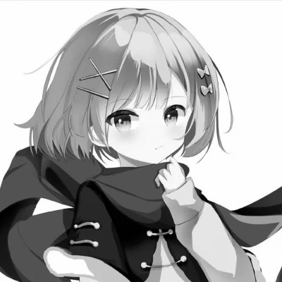 微信头像黑白漫画女生可爱图片