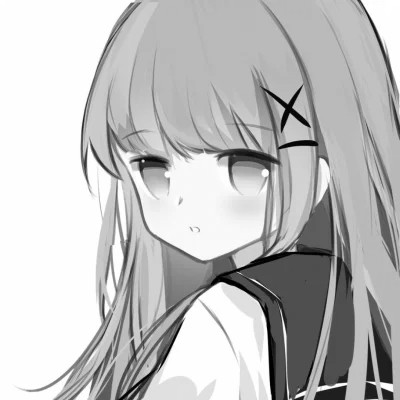 微信头像黑白漫画女生可爱图片