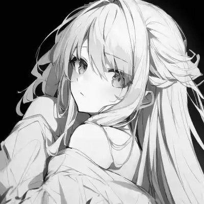 微信头像黑白漫画女生可爱图片