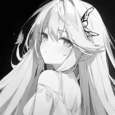 微信头像黑白漫画女生可爱图片