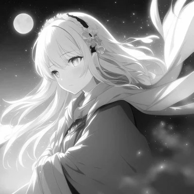 微信头像黑白漫画女生可爱图片