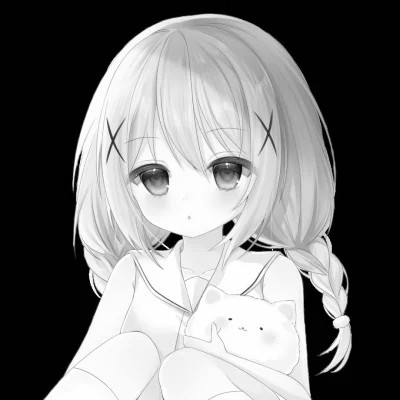 微信头像黑白漫画女生可爱图片