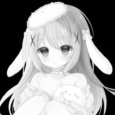 微信头像黑白漫画女生可爱图片