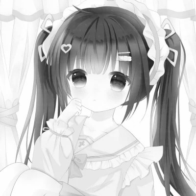 微信头像黑白漫画女生可爱图片