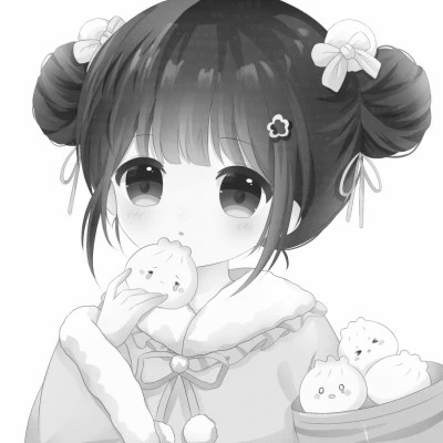 微信头像黑白漫画女生可爱图片
