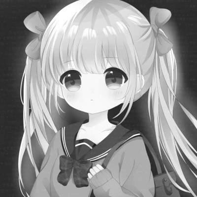微信头像黑白漫画女生可爱图片