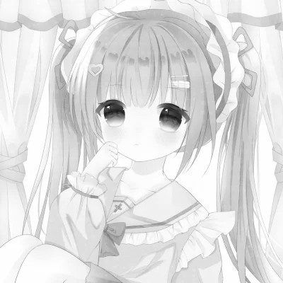 微信头像黑白漫画女生可爱图片
