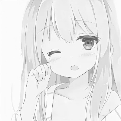 微信头像黑白漫画女生可爱图片
