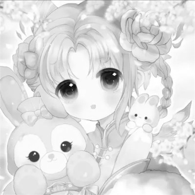 微信头像黑白漫画女生可爱图片
