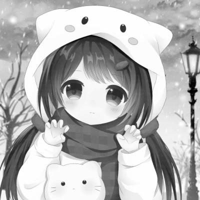 微信头像黑白漫画女生可爱图片