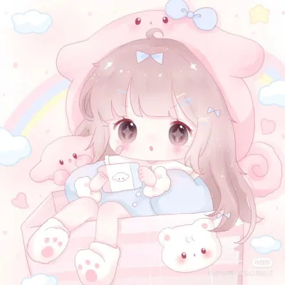 头像卡通女呆萌可爱少女心