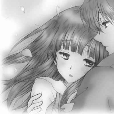 黑白情侣头像一左一右动漫