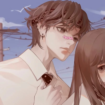 二次元情侣头像一人一半