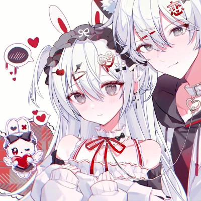 少女心二次元情侣头像