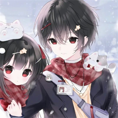 少女心二次元情侣头像