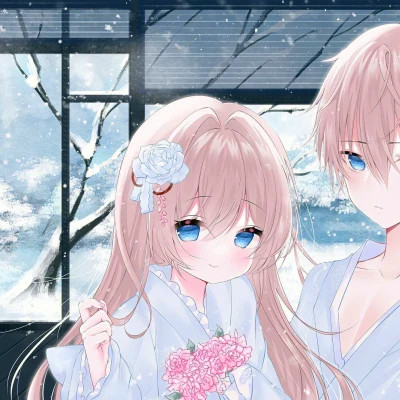 少女心二次元情侣头像
