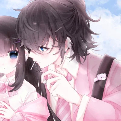 少女心二次元情侣头像